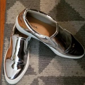 silver slip ons.